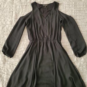 Banana Republic Factory Black Cold Shoulder Dress